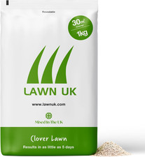 Clover Lawn Grass Seed Lawn UK - 1KG White Clover Lawn - 30Sqm Coverage - Ultima 22.34 per kilo