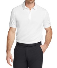 Nike Men's Dri-FIT Solid Icon Pique Modern White Polo Golf T-Shirt