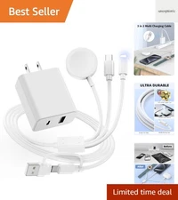3 in 2 Multi Charging Cable for Watch Charger USB C Cable Watch Charger USB C...