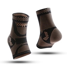 Copper Ankle Brace Compression Sleeve Support Men Women Foot Pain Relief Large