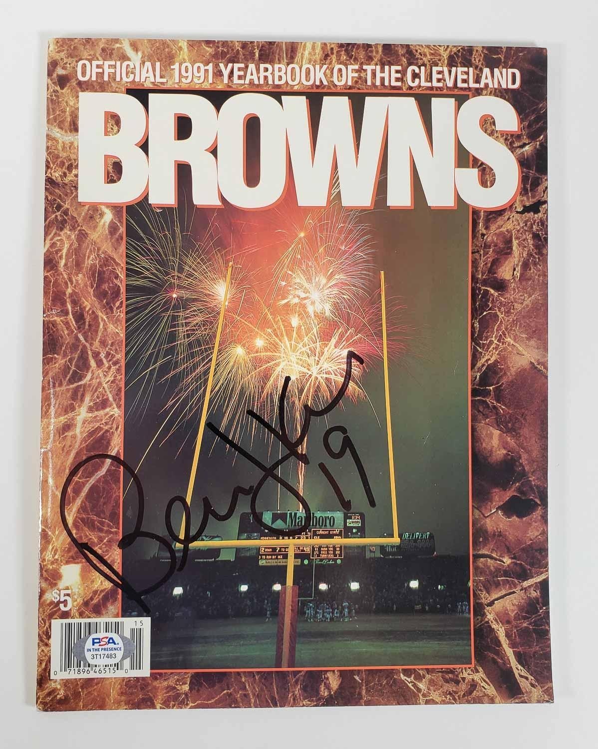 Bernie Kosar Autographed Signed Cleveland Browns / 1991 Yearbook Magazine PSA/DNA 