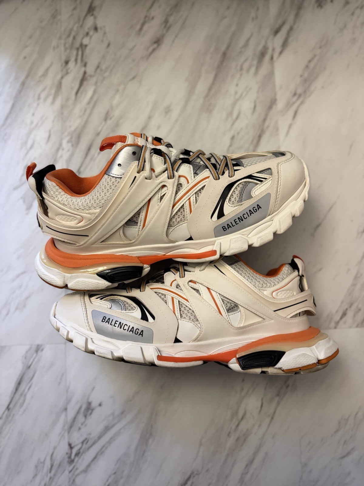Size 44 - Balenciaga Track White Orange - Preowned No Box