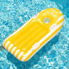 Inflatable Surfing Board with Handle Pool Float Lounge Beach Swim Mat