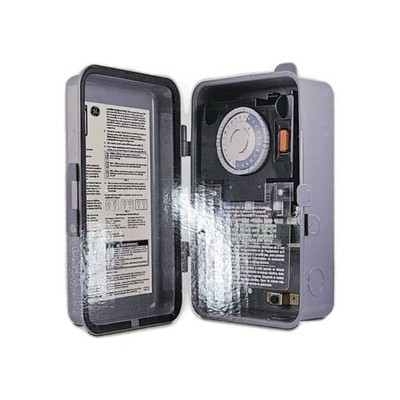 GE 24-hour Mechanical Pool Timer Switch, 2HP 40A Load Capacity Pool Pump Timer