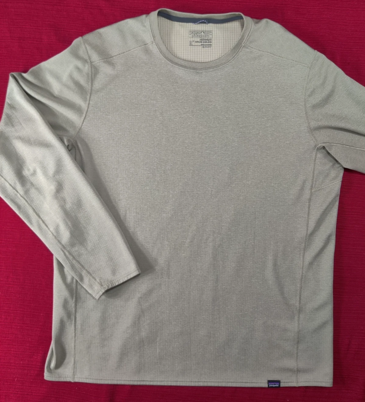 Patagonia Capilene Midweight Base Layer Shirt Mens XL Beige Outdoor Hiking