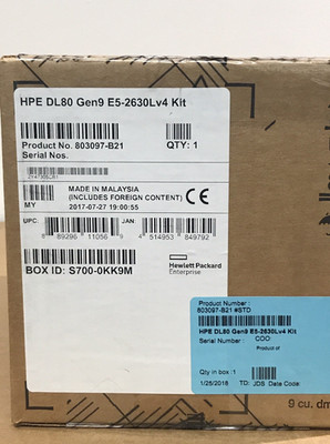 New HPE ProLiant DL80 G9 10 Core 1.8GHz Xeon E5-2630L V4 CPU Kit HP Gen9 Sealed