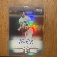 Michael Young Auto /25 2025 Stadium Club Chrome Autograph Texas Rangers