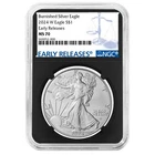 2024-W $1 1-oz Burnished American Silver Eagle NGC MS70 ER Blue Label Retro Core