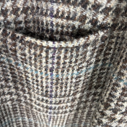 Joseph & Feiss Blazer Jacket Men Large Brown Harris Tweed Plaid Two Button Half - Picture 12 of 20