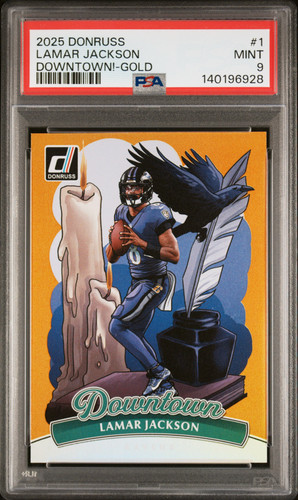 Lamar Jackson [Gold] #1 2025 Panini Donruss Downtown card