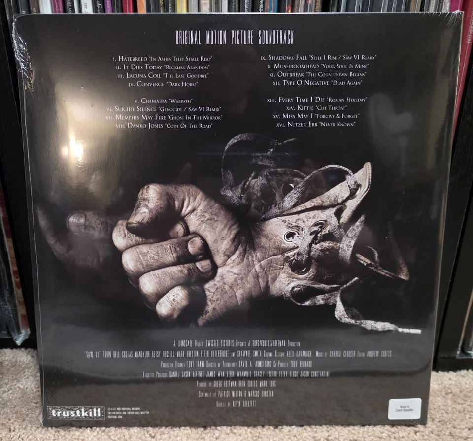 Saw Vl Soundtrack 2xLP Metallic Silver Saw Blade Vinyl with Red Splatter XX/300 - Image 3 of 4