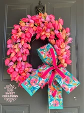 Spring Tulip Wreath, Easter Wreath, Wreath For Mom, New Home Gift, Tulip Lover