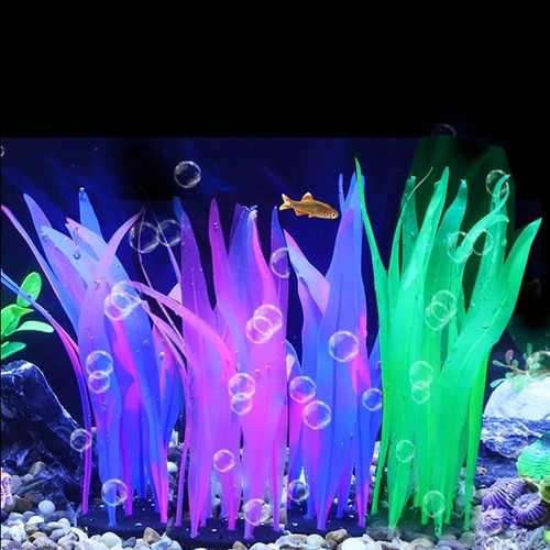 REIRQIE Artificial Aquarium Plants Decoration Set6pcs Floating Glowing Plants...