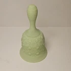 Fenton Bell Daisy and Button Lime Green Custard Uranium Glass Vintage