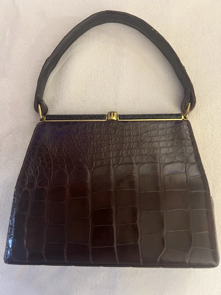 Винтажная коричневая сумочка-аллигатор Lucille De Paris Saks 5th Avenue - Изображение 3 из 4