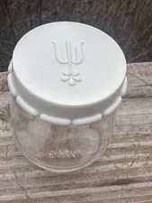 Vintage Merle Norman Cosmetic Jar Plastic Monogram Lid 3 1/4” Tall