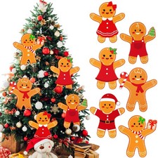 6 Pcs 11.8 Inch Large Gingerbread Christmas Ornaments Gingerbread Man Hanging...