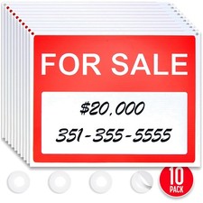 Large For Sale Sign 10 Pack - Weather Resistant