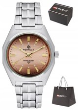 Herren Uhr Klassisch Silber Braun Gold 37mm Armbanduhr