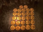 1950-D Wheat Penny Roll - Lincoln cents UNC RED 27 coins