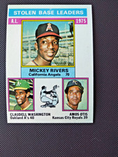 1976 Topps - League Leaders Mickey Rivers, Claudell Washington, Otis #198 NM/EXC