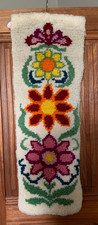 Vintage Swedish Rya Design 70's Latch Hook Rug Hippie Wall Hanging Completed
