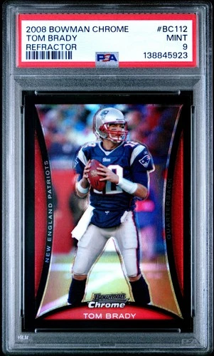 2008 BOWMAN CHROME REFRACTOR #BC112 TOM BRADY PSA 9