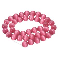 38pcs Rose Red Cat's Eye Stone Beads 10mm Round Crystal Loose Bead