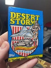 1991 TOPPS DESERT STORM S1 SEALED WAX PACK 8 VINTAGE TRADING CARDS + STICKER