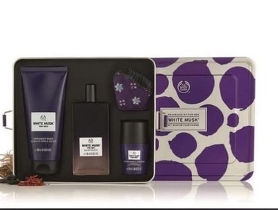 The Body Shop White Musk Eau De Toilette 3.3 Oz-100 mL Men Body Wash Set Perfume