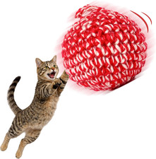 Red Cat Ball W/O Bell Version - Handmade Silvervine Cat Toy with Catnip, Inter