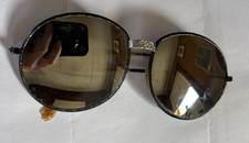 Black Round Mirror Lens Vintage Sunglasses unbranded