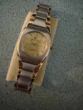 Charles Lasalle Gold Face Gold Tear Drop w/2-Tone Gold Silver Band Men’s Watch