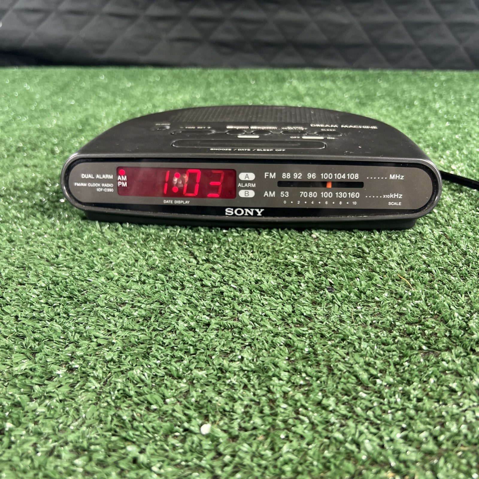Sony Dream Machine ICF-C390 Dual Alarm AM/FM Clock Radio Tested Black