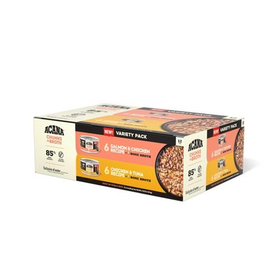 Chunks in Broth Wet Cat Food Variety Pack: Salmon & Chicken + Chicken & Tuna ...