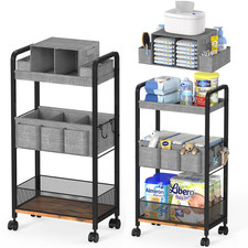 2In1 Baby Diaper Caddy  3-Tier Rolling Cart Organizer with Dividers Mobile