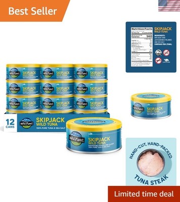 Skipjack Wild Tuna, Sea Salt, Canned Tuna, Pole & Line Sustainably Wild-Caugh...