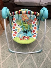 Altalena elettronica per bambini Bright Starts, impostazioni di velocità multiple, tema giungla