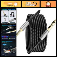40Ft 3.5mm to 6.35mm Audio Cable, Gold-Plated, Nylon Braided, Stereo TRS Connect