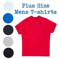 Mens Shirts Classic Plain Big and Tall Plus Size T-Shirt Various Colors 3XL- 6XL