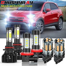 For Fiat 500 2012-2019 -Combo 6000K LED Headlight + Fog Light + DRL Light Bulbs
