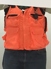 Blaze Orange Hunting Vest W/ Suspenders 8 Pockets Size XL New II-5