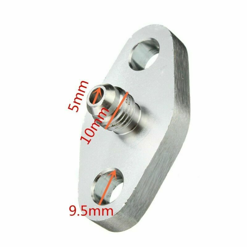 Turbo Oil Feed Line Flange Gasket 4AN Fitting Adapter For T3 T4 T04E US