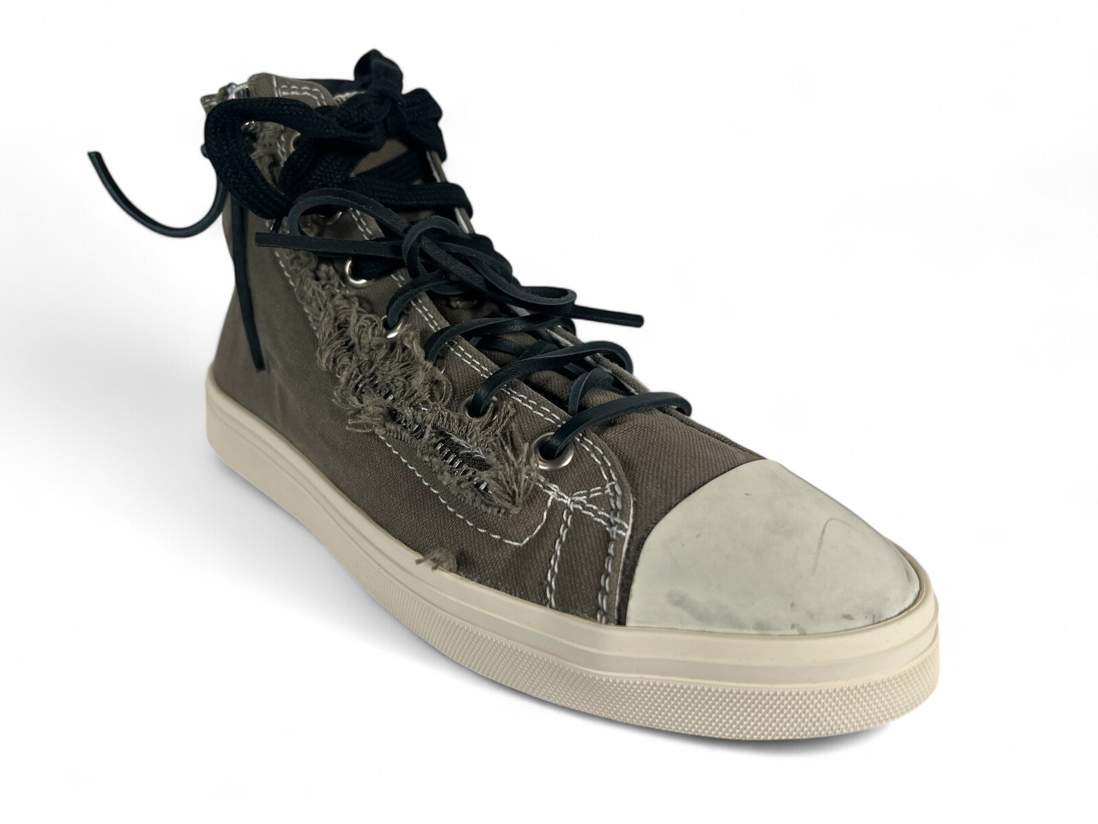 Sneakers alte Saint Laurent in tela oliva $800 US 13 EU 46 Made in Italy