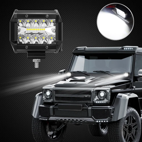 22'' + 52'' Tri-Row LED Light Bar + 4" Pods Combo Kit for Jeep Wrangler JK TJ YJ - Picture 19 of 24