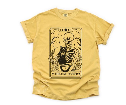 THE CAT LOVER | COMFORT COLORS® MAGLIETTA CON TAROCCHI GATTO | T-SHIRT DONNA GATTO STREGA - Foto 9 di 11