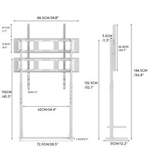 Height Adjustable Tall Floor TV Stand Mount Portable TV Cart Freestanding T 100"