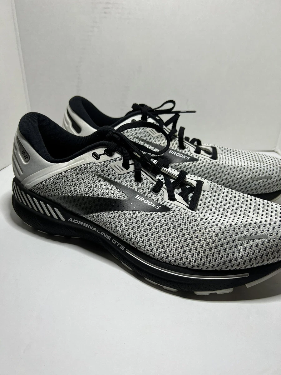 Brooks Adrenaline GTS 22 Running Shoe White grey black 1103661D135 Sz 12