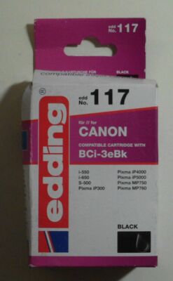 Tinte black für i 550 650 S-500 Pixma iP 300 4000 5000 MP750 760 BCi-3eBK edding