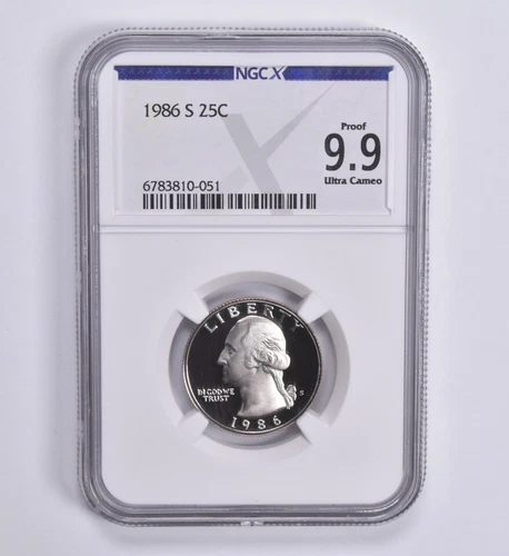 Proof 9.9 UCam 1986-S Washington Quarter 25c NGC X NGCX